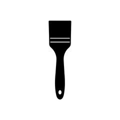 paint brush icon black silhouette vector illustration on transparent background