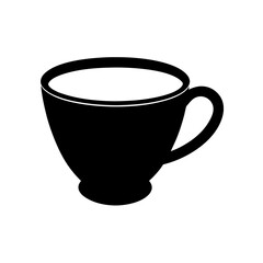 tea cup icon black silhouette vector illustration on transparent background