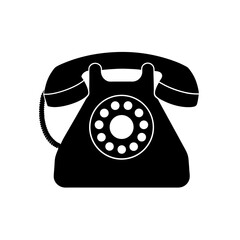 telephone icon black silhouette vector illustration on transparent background