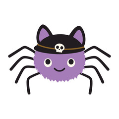 halloween cute spider, flat style