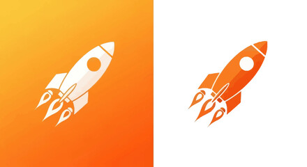 Abstract Rocket Ship Launching into Space Representing Startup Growth and Innovation Ideas