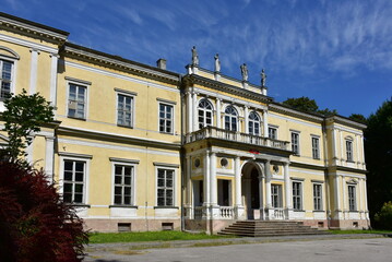castle Wielopolskich in village Chroberz in Poland