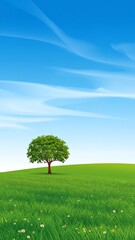 A serene, green landscape