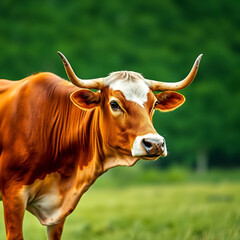 sahiwal cattle breed, Australian Friesian Sahiwal dairy cow, Red Kandhari, green background