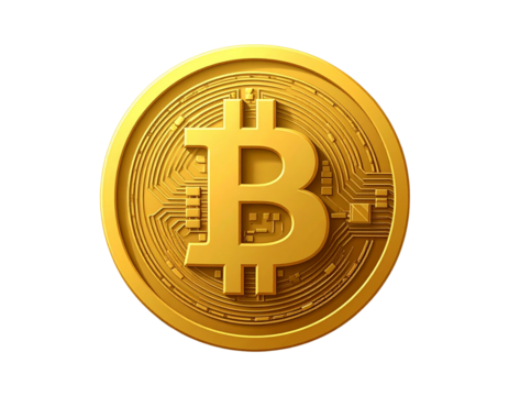  Cryptocurrency Concept: Simple Flat Bitcoin Emblem for Digital Currency Projects 