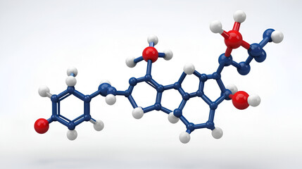 Molecular structure of Catechol,3D rendering