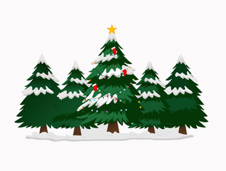 christmas tree isolated on white