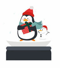 snowman with christmas ball