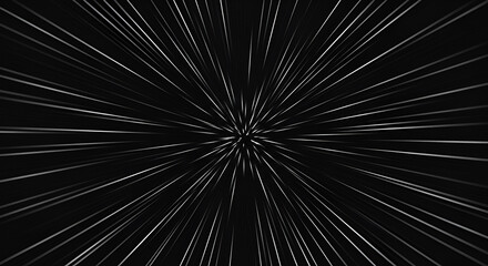 Abstract light trails radiating from a central point on a dark background
