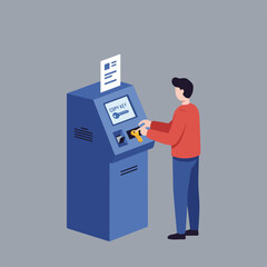 Man using a key copy machine