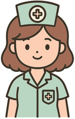 Obraz premium Cute Nurse Cartoon Illustration – Medical Character for Healthcare Design 
