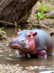 baby hippo in Maasai Mara