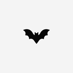 Halloween Bat Icon – Creepy Flying Bat Silhouette Vector Illustration for Spooky Night, Haunted House, and Horror Theme Decorations
