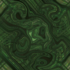 Abstract background with green wavy lines.