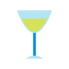 A simple, clean illustration of a martini glass filled with a light green liquid on a white background