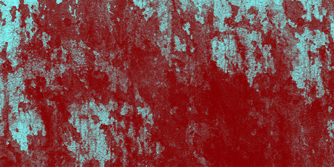 Naklejka premium Vibrant Red and Teal Abstract Grunge Texture with Scratched and Distressed Surface Effect background