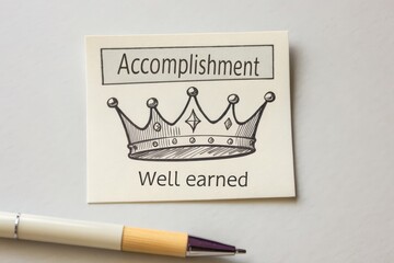 Hand drawn crown sketch denoting accomplishment and being well earned