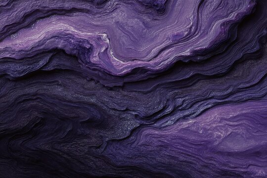 Ethereal Swirls of Deep Purple and Lavender Stone Texture, Abstract Natural Pattern.