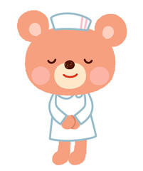 クマの看護師さん　ナース　お辞儀　挨拶