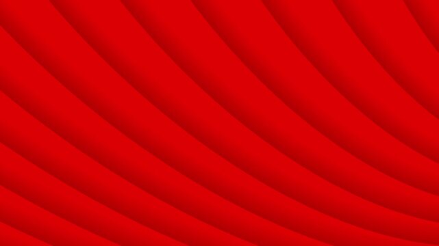 Vibrant Red Background with Parallel Curved Stripes and Soft Shadows abstract color