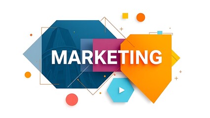 An abstract marketing strategy concept featuring geometric shapes, arranged in a clean and professional top-down view.