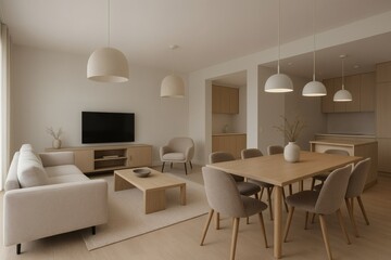 Open-Concept Living and Dining Area