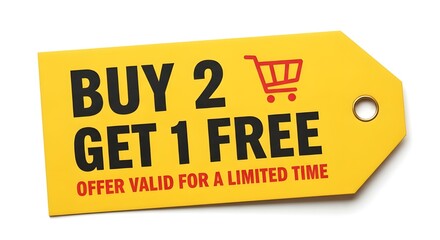 buy 2 get 1 free price tag 