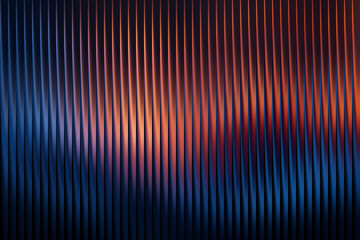 Abstract vertical lines background with blue and orange hues creates a modern and sleek design