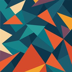 Geometric Polygonal Abstract Background with Colorful Triangles