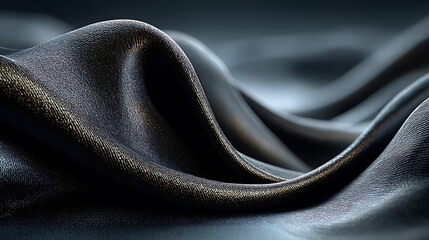 Shiny dark fabric waves abstract design high resolution image
