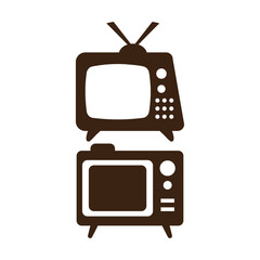 Vintage Television Icons Set, Retro TVs, Classic Electronics, Nostalgic Technology, Vector Illustration