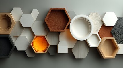 Stylish hexagon geometric artwork abstract design high resolution image