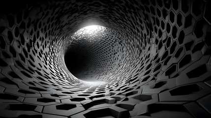 Surreal 3d tunnel with glowing entrance high resolution image