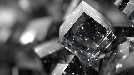 Transparent crystal cube reflections high resolution image