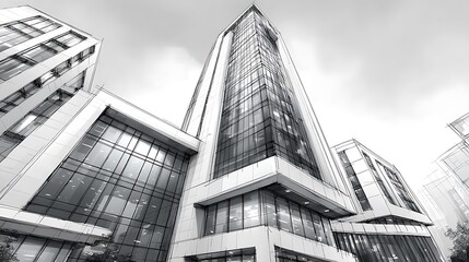 Urban city skyscraper tower detail high resolution image
