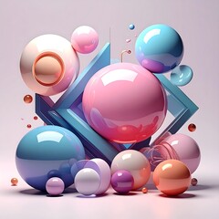 Abstract 3D spheres and shapes