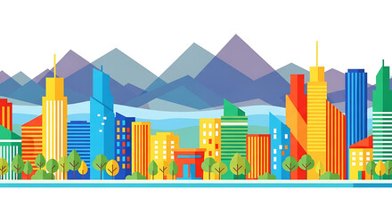 Obraz premium city skyline in the city