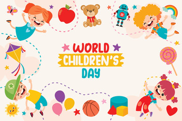 Group Of Happy Cartoon Kids