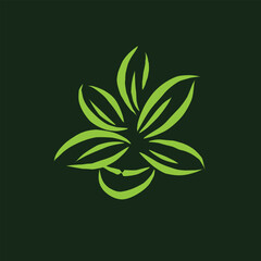 abstract green leaf ornament element design  for logo design