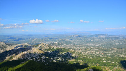 A view from Lovcen National Park in Cetinje, Montenegro