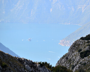 A view from the Bay of Kotor in Montenegro
