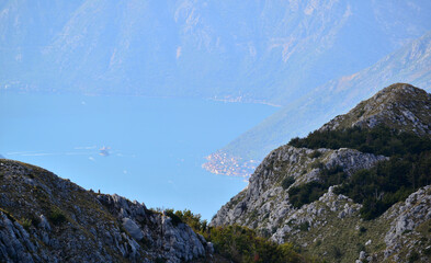 A view from the Bay of Kotor in Montenegro