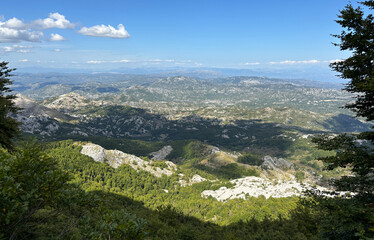 A view from Lovcen National Park in Cetinje, Montenegro