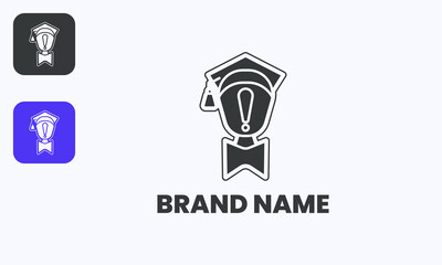 Academic symbol exclamation vector logo