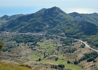 A view from Lovcen National Park in Cetinje, Montenegro
