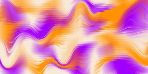 Abstract colorful glass fractal texture background with orange and purple gradient waves in smooth flowing design