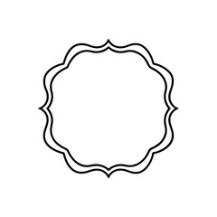 Elegant double line decorative frame shape silhouette