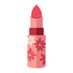Elegant lipstick packaging with floral pattern design