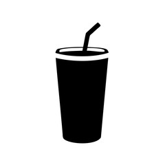 A simple black and white vector drawing of a disposable beverage cup
