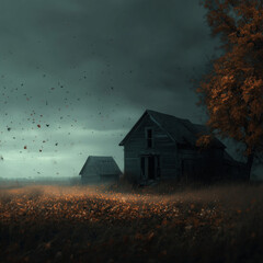 gloomy halloween village